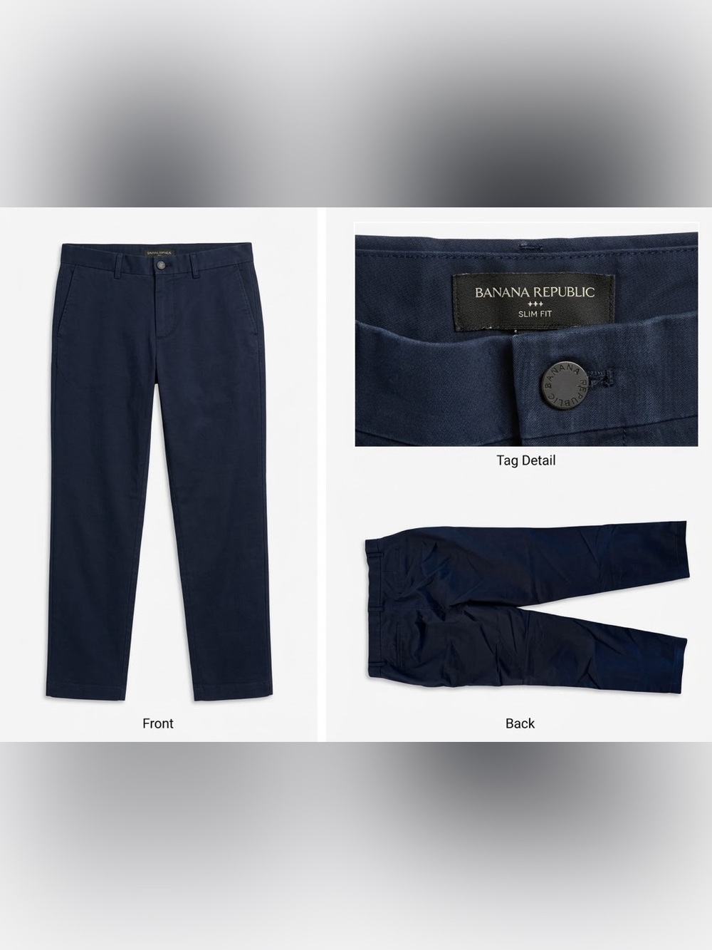 Banana Republic Slim Fit Navy Chinos - Classic Men's Pants